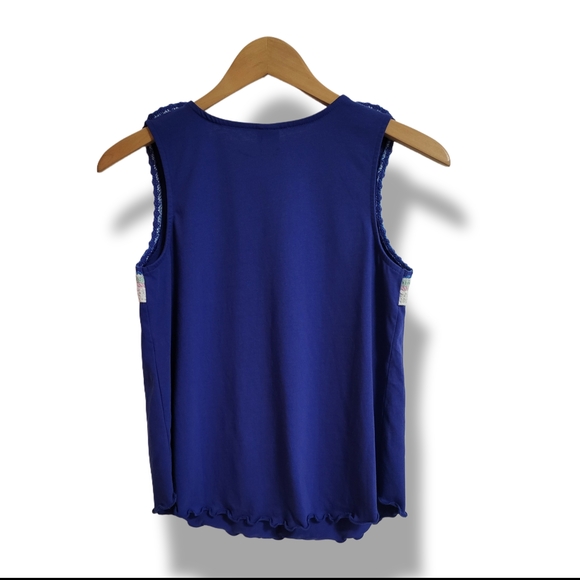 🌿Art Class Blue Crochet Bodice Sleeveless Top Boho Youth XL 14/16 Women’s Small - Picture 7 of 11